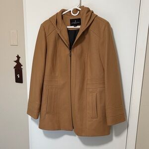 Lands' End Camel wool Hooded Jacket NWOT